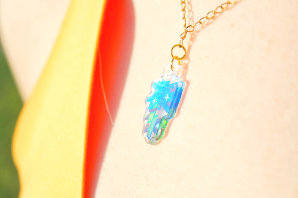 Holographic Flower Necklace