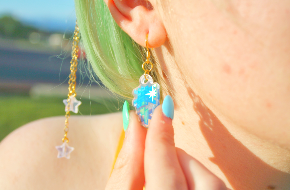 Holographic Flower Earrings