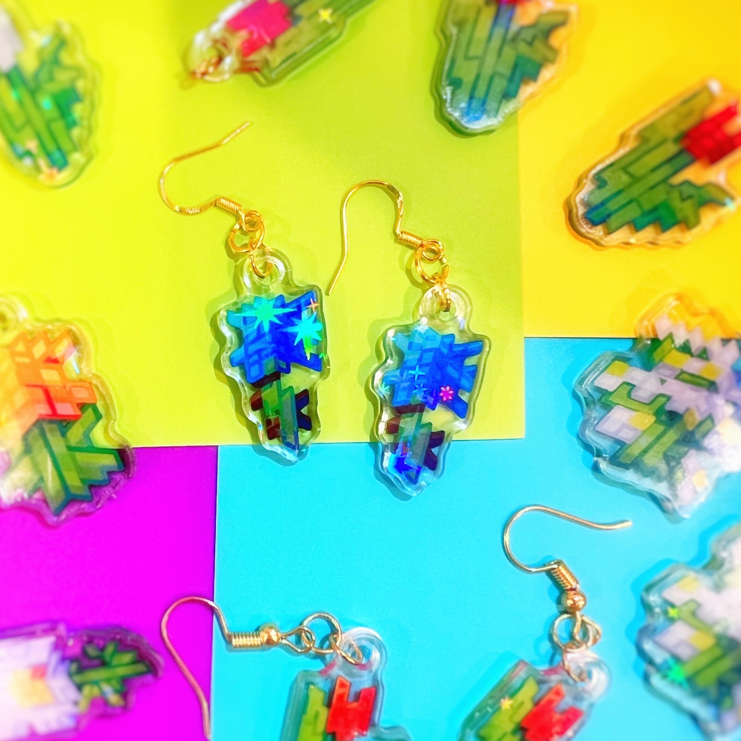 Holographic Flower Earrings