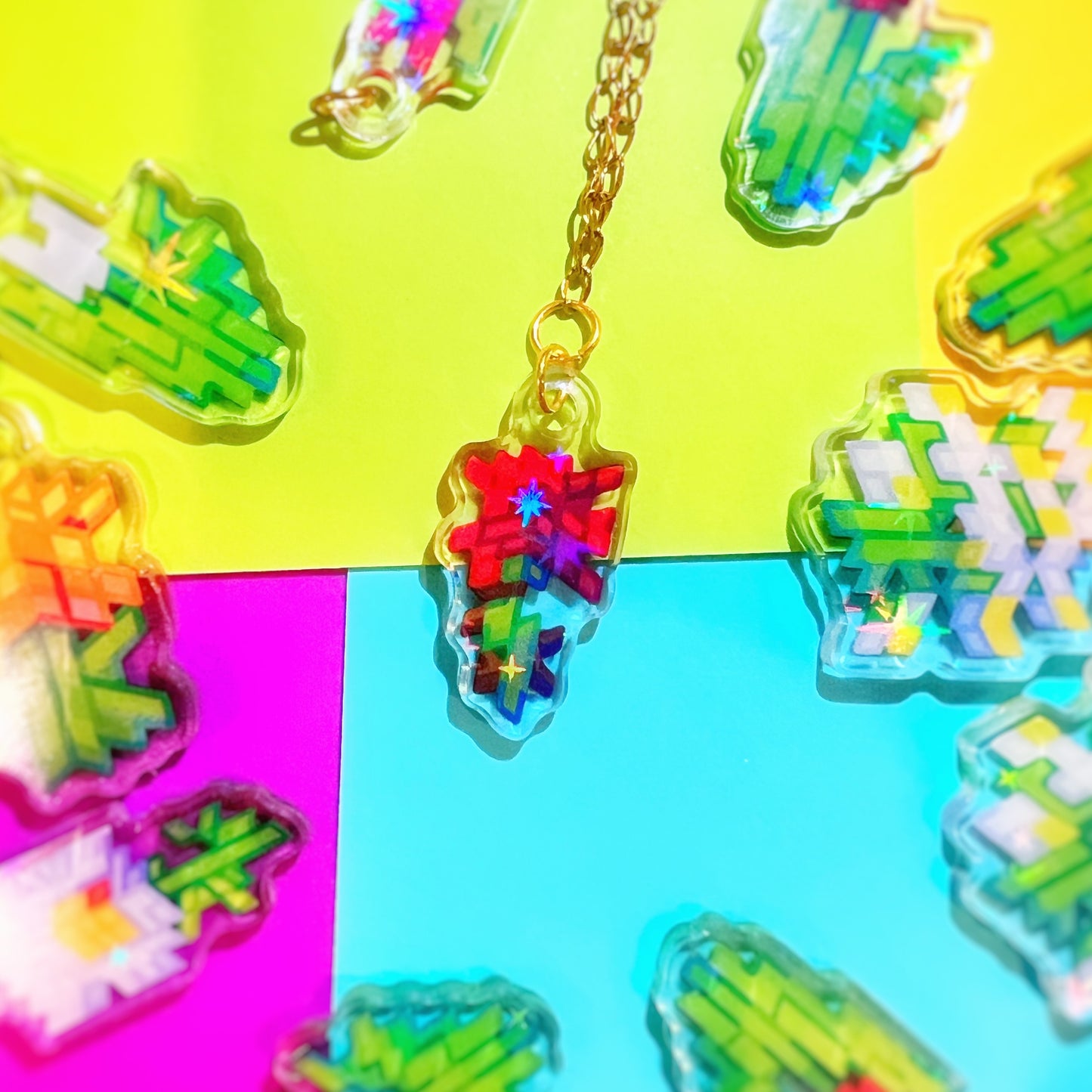 Holographic Flower Necklace