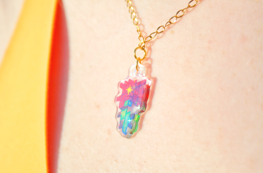 Holographic Flower Necklace