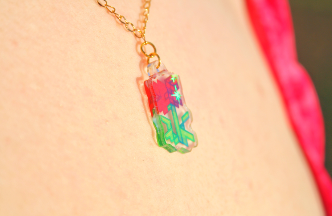 Holographic Flower Necklace