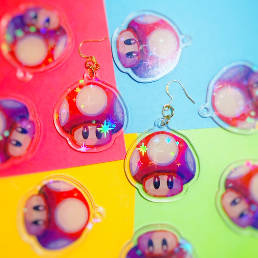 Red Mushroom Earrings