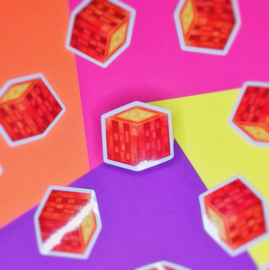 Video Game Inspired Wood Block Sticker